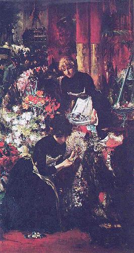 Juan Luna Street Flower Vendor oil painting image